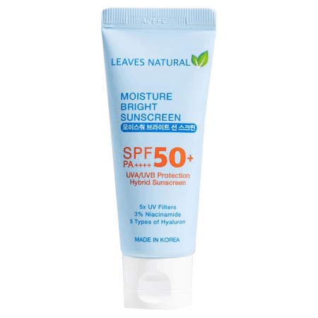 Leaves Natural,Moisture Bright Sunscreen,Sunscreen, Sunscreen, ครีมกันแดด,กันแดด,Moisture Bright Sunscreen SPF50+PA++++